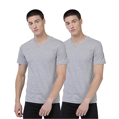 Levi’s Ultra-Soft Cotton 300 LS Classic V Neck Solid T-Shirt (Pack of 2)