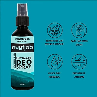 Nuutjob - All-in-one Combo Intimate Wash + Liquid Powder + Intimate Deo Spray 400ml Combo Pack