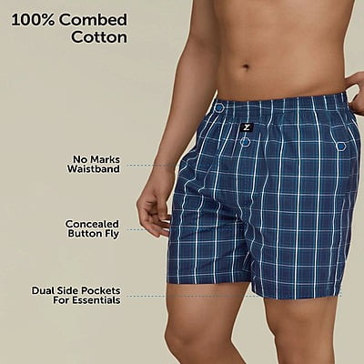 Xyxx Checkmate Combed Cotton Boxers (R45) | InnerMan