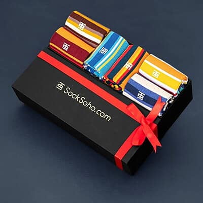 SockSoho - STRIPE GIFT BOX - PACK OF 6