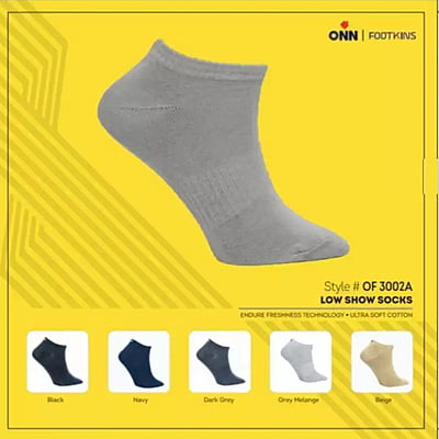 ONN Solid Low Cut Socks for Men style 3002A