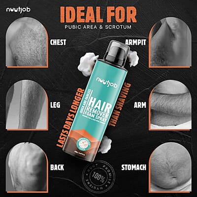 Nuutjob - Nuutjob Hair Removal Foam Spray & Nuutguard Liquid Powder Combo - Quick 200gm+100gm Nuutjob - Nuutjob Hair Removal Foam Spray & Nuutguard Liquid Powder Combo - Quick 200gm+100gm