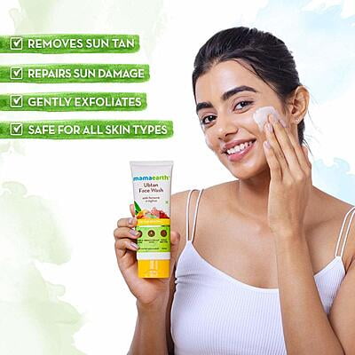 Mamaearth Ubtan Natural Face Wash for All Skin Type with Turmeric & Saffron for Tan removal and Skin brighting 100 Ml Mamaearth Ubtan Natural Face Wash for All Skin Type with Turmeric & Saffron for Tan removal and Skin brighting 100 Ml