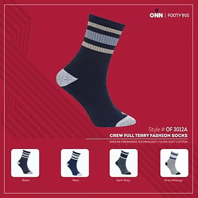 ONN Crew Fully Terry Fashion Socks